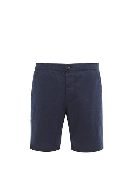 Matchesfashion.com Oliver Spencer - Drawstring Linen Blend Shorts - Mens - Navy