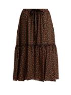 Matchesfashion.com A.p.c. - Camille Cherry Print Silk Crepe De Chine Skirt - Womens - Black Multi