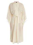 Su Kiba Waist-tie Cotton-blend Cover-up