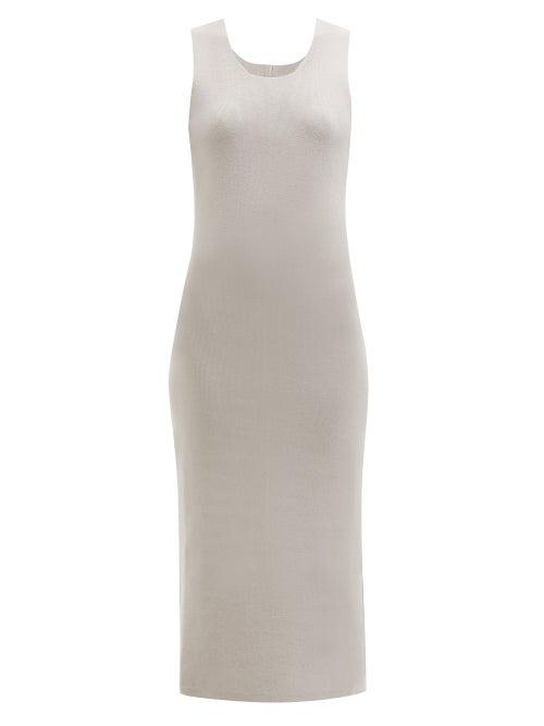 Lauren Manoogian - Scoop-neck Cotton-blend Midi Dress - Womens - Grey