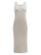 Lauren Manoogian - Scoop-neck Cotton-blend Midi Dress - Womens - Grey