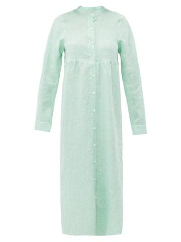 Matchesfashion.com Gioia Bini - Emma Linen Shirtdress - Womens - Light Green