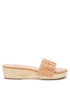 Ancient Greek Sandals - Woven-leather Clogs - Womens - Beige