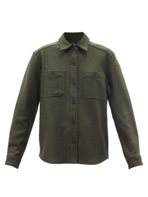 A.p.c. - Aleksandra Felted-twill Shirt Jacket - Womens - Khaki