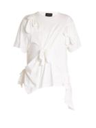 Matchesfashion.com Simone Rocha - Knot Detail Cotton Jersey T Shirt - Womens - White