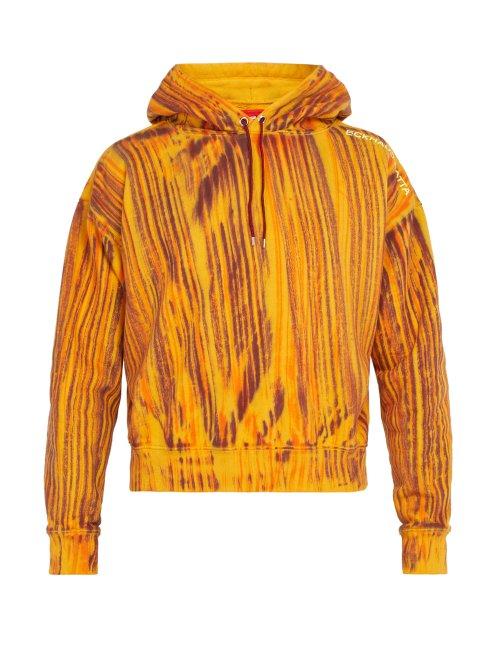 Matchesfashion.com Eckhaus Latta - Striped Cotton Hooded Sweatshirt - Mens - Orange