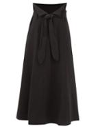 Mara Hoffman - Anna Waist-tie Tencel-blend Midi Skirt - Womens - Black
