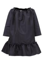 Kika Vargas - Ruffled Silk-blend Taffeta Mini Dress - Womens - Navy