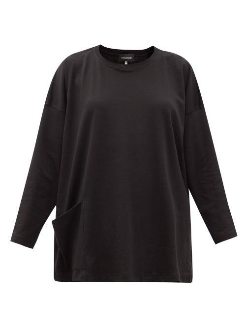 Matchesfashion.com Eskandar - Oversized Pima Cotton-jersey Top - Womens - Black