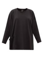 Matchesfashion.com Eskandar - Oversized Pima Cotton-jersey Top - Womens - Black