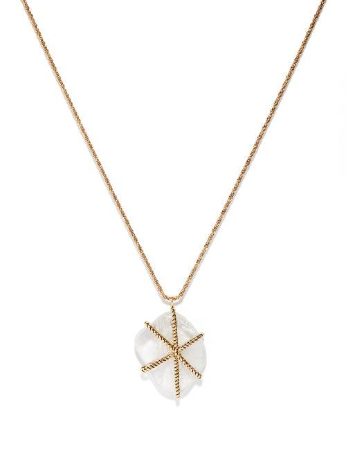Aurlie Bidermann - Mycene 18kt Gold-plated Rock Crystal Necklace - Womens - Gold Multi