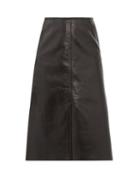 Matchesfashion.com Joseph - Iden Panelled Leather Skirt - Womens - Black
