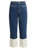 Matchesfashion.com Loewe - High Rise Contrast Cuff Fisherman Jeans - Womens - Denim