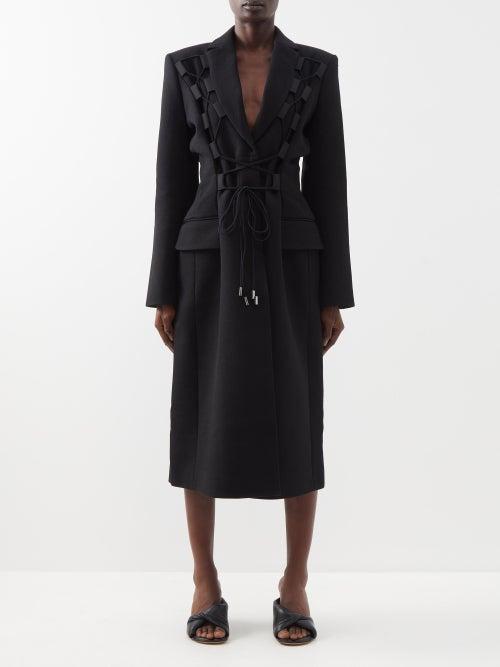 Jacquemus - Lace-up Virgin Wool Coat - Womens - Black