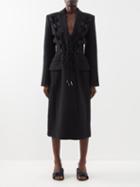 Jacquemus - Lace-up Virgin Wool Coat - Womens - Black
