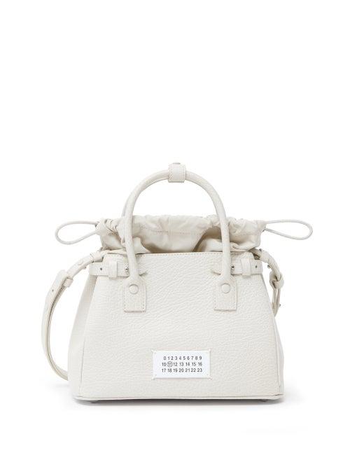 Matchesfashion.com Maison Margiela - 5ac Small Drawstring Leather Bag - Womens - White