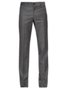 Matchesfashion.com Balenciaga - Windowpane Check Twill Trousers - Mens - Grey