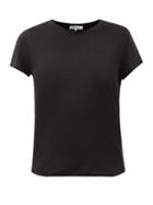Frame - Linen-jersey T-shirt - Womens - Black