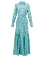 Matchesfashion.com Evi Grintela - Rosalie Floral-print Cotton Shirt Dress - Womens - Blue Print