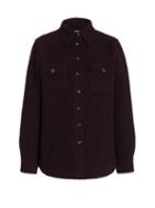 Gabriela Hearst - John Austin Patch-pocket Flannel Shirt - Womens - Burgundy