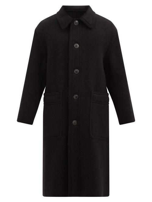 Matchesfashion.com Ami - Single-breasted Wool Overcoat - Mens - Black