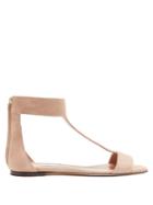 Jimmy Choo Bethel T-bar Zip-back Suede Sandals