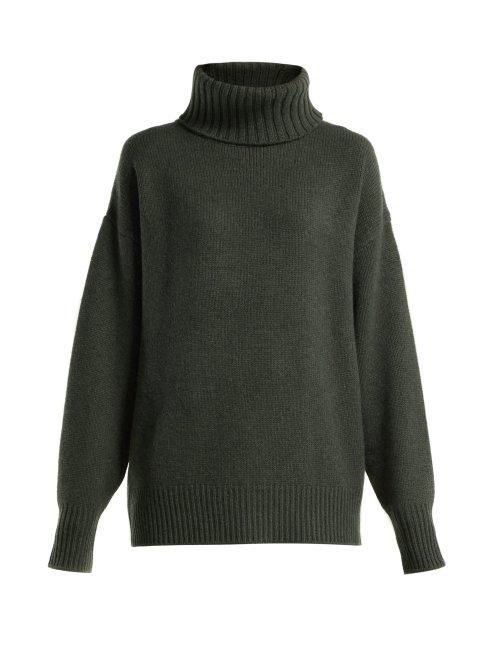 Matchesfashion.com Extreme Cashmere - No.20 Oversized Cashmere Blend Roll Neck Sweater - Womens - Khaki