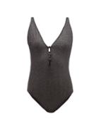 Matchesfashion.com Leslie Amon - Rita Metallic Swimsuit - Womens - Black
