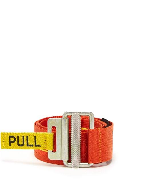 Matchesfashion.com Heron Preston - Logo Jacquard Belt - Mens - Orange Multi