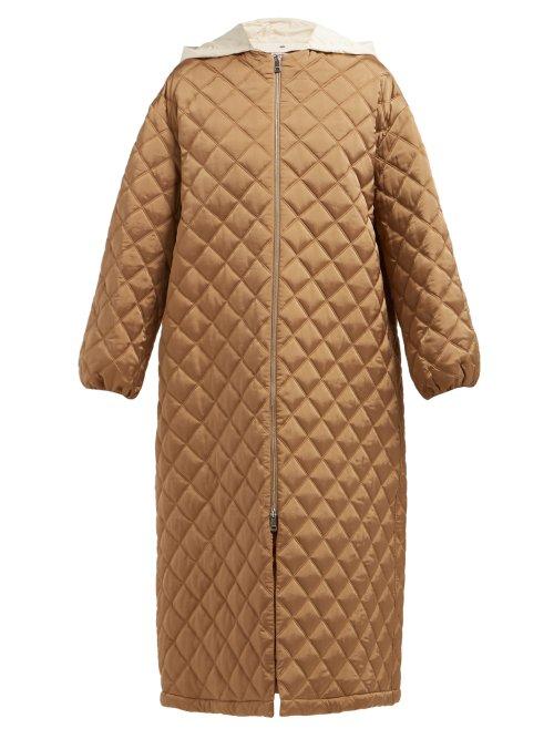 Matchesfashion.com Jil Sander - Gara Removable Hood Quilted Maxi Coat - Womens - Brown