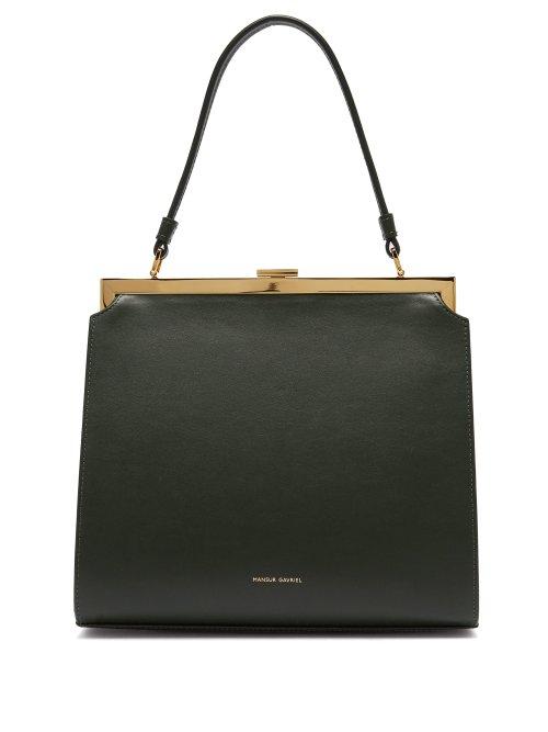 Matchesfashion.com Mansur Gavriel - Elegant Top Handle Leather Bag - Womens - Dark Green