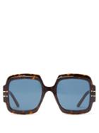 Dior - Diorsignature Oversized Square Acetate Sunglasses - Womens - Tortoiseshell