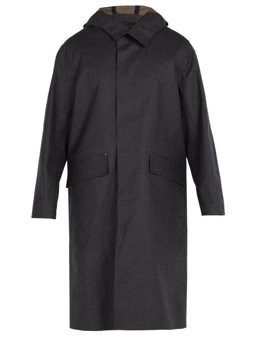Matchesfashion.com Mackintosh - Hooded Bonded Cotton Overcoat - Mens - Charcoal