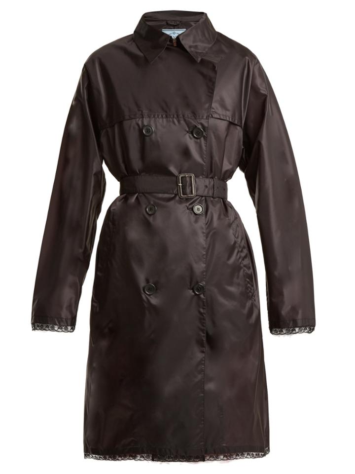 Prada Lace-trim Velo-nylon Trenchcoat
