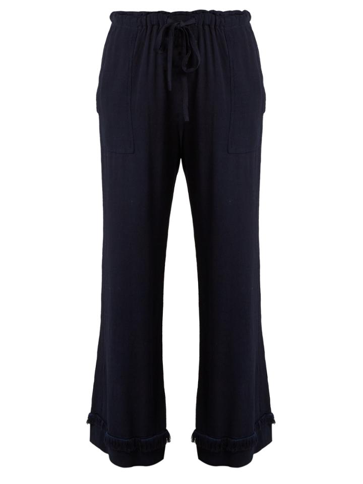 Raquel Allegra Wide-leg Cropped Crepe Trousers