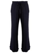 Raquel Allegra Wide-leg Cropped Crepe Trousers