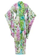 Dolce & Gabbana - Floral-print Silk-blend Charmeuse Robe Jacket - Womens - Green Multi