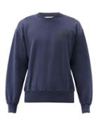 Matchesfashion.com Aries - Logo-print Cotton-jersey Sweatshirt - Mens - Navy