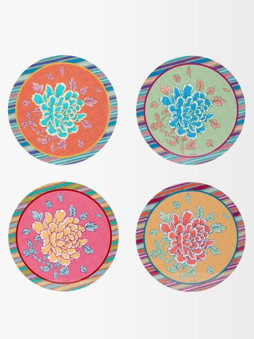 Lisa Corti - Set Of Four Floral-print Placemats - Womens - Multi