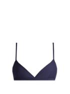 Matchesfashion.com Matteau - The Tri Crop Triangle Bikini Top - Womens - Navy