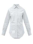 Matchesfashion.com Thom Browne - University Stripe Cotton-poplin Shirt - Womens - Grey Stripe