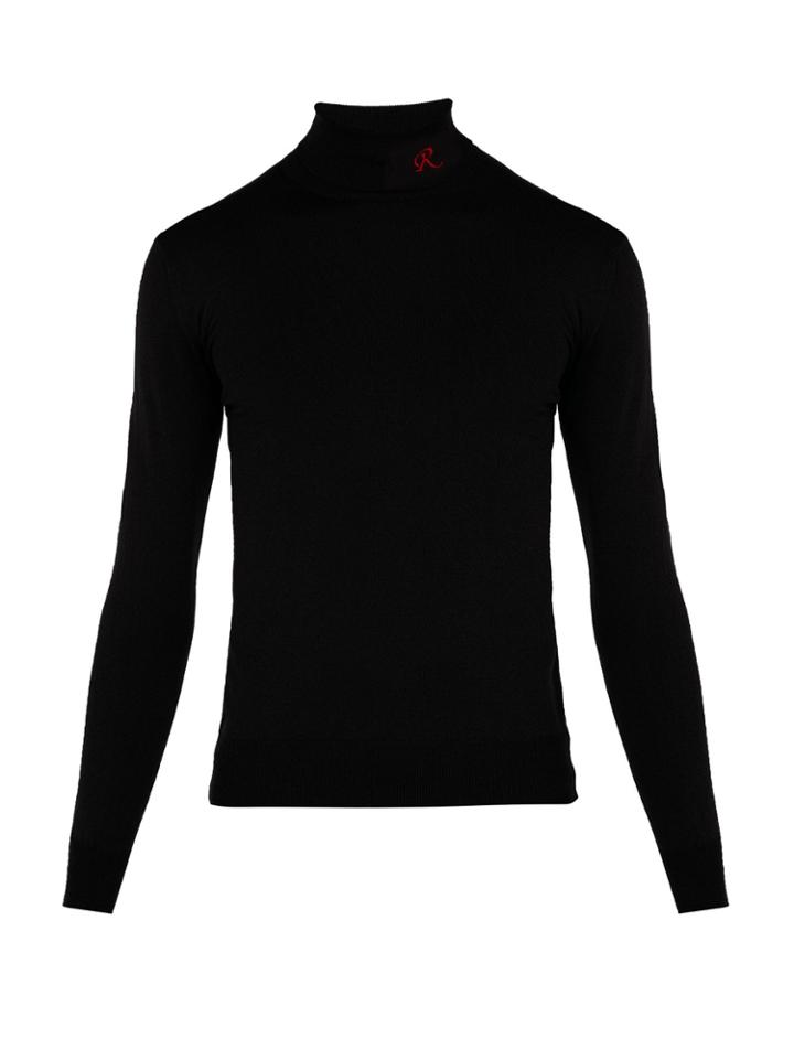 Raf Simons Logo Wool-blend Roll-neck Sweater
