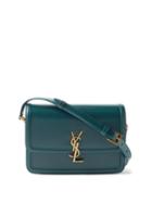 Saint Laurent - Solferino Ysl-plaque Leather Shoulder Bag - Womens - Dark Blue