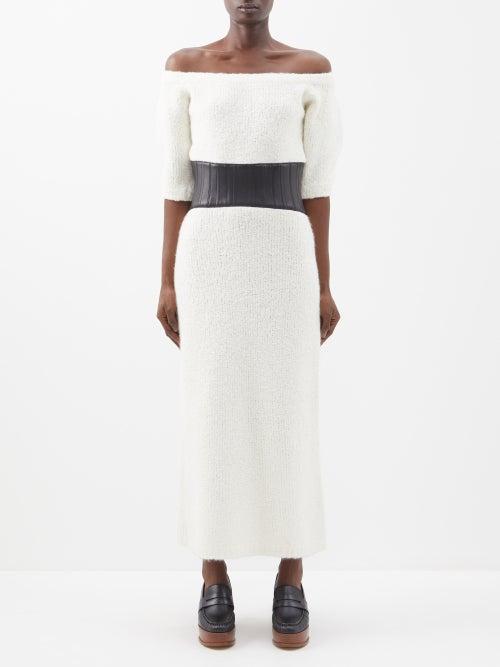 Gabriela Hearst - Blitz Off-the-shoulder Cashmere-blend Boucl Dress - Womens - Ivory