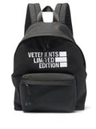 Matchesfashion.com Vetements - Limited Edition Logo-embroidered Backpack - Mens - Black