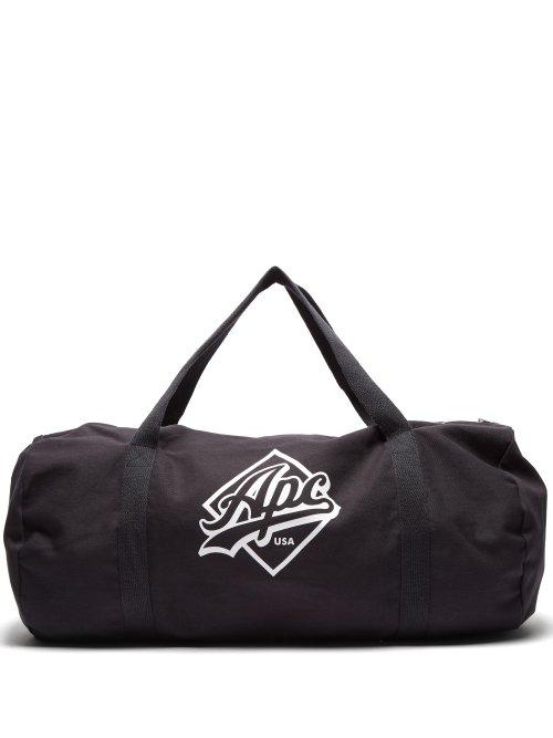 Matchesfashion.com A.p.c. - Logo Print Canvas Holdall - Mens - Navy