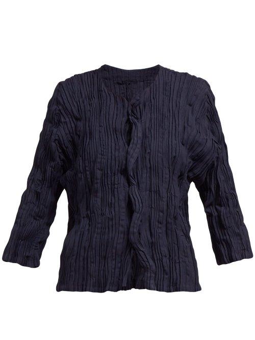 Matchesfashion.com Issey Miyake - Splash Pleat Button Through Jacket - Womens - Black