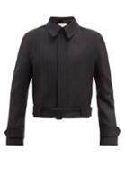 Alexander Mcqueen - Cropped Herringbone-tweed Jacket - Mens - Dark Grey