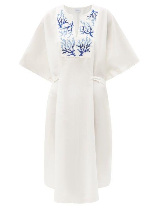 Max Mara Beachwear - Negrar Kaftan - Womens - White Navy