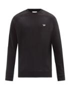 Mens Rtw Maison Kitsun - Tricolour Fox-patch Cotton-jersey Sweatshirt - Mens - Black